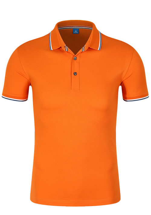 橙色高檔桑蠶棉短袖polo衫