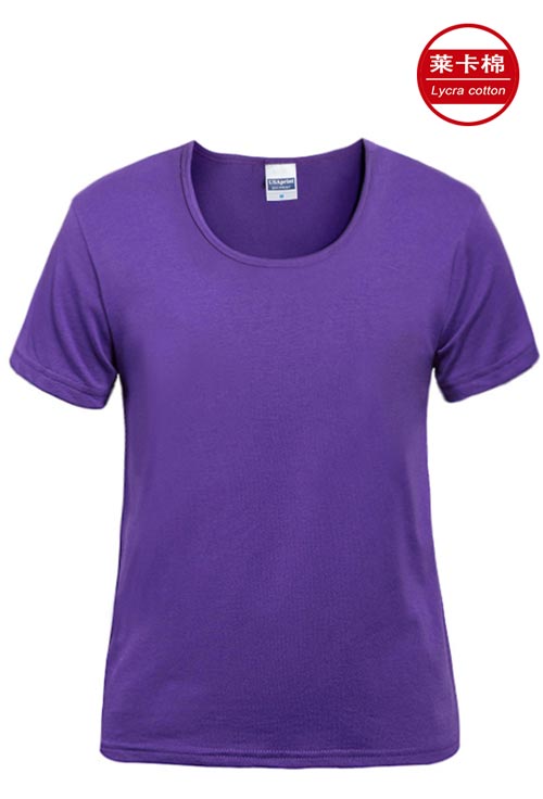 紫色短袖女士圓領文化衫