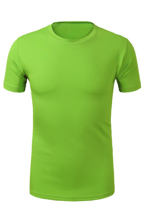 果綠色速干衣T恤定制款式圖